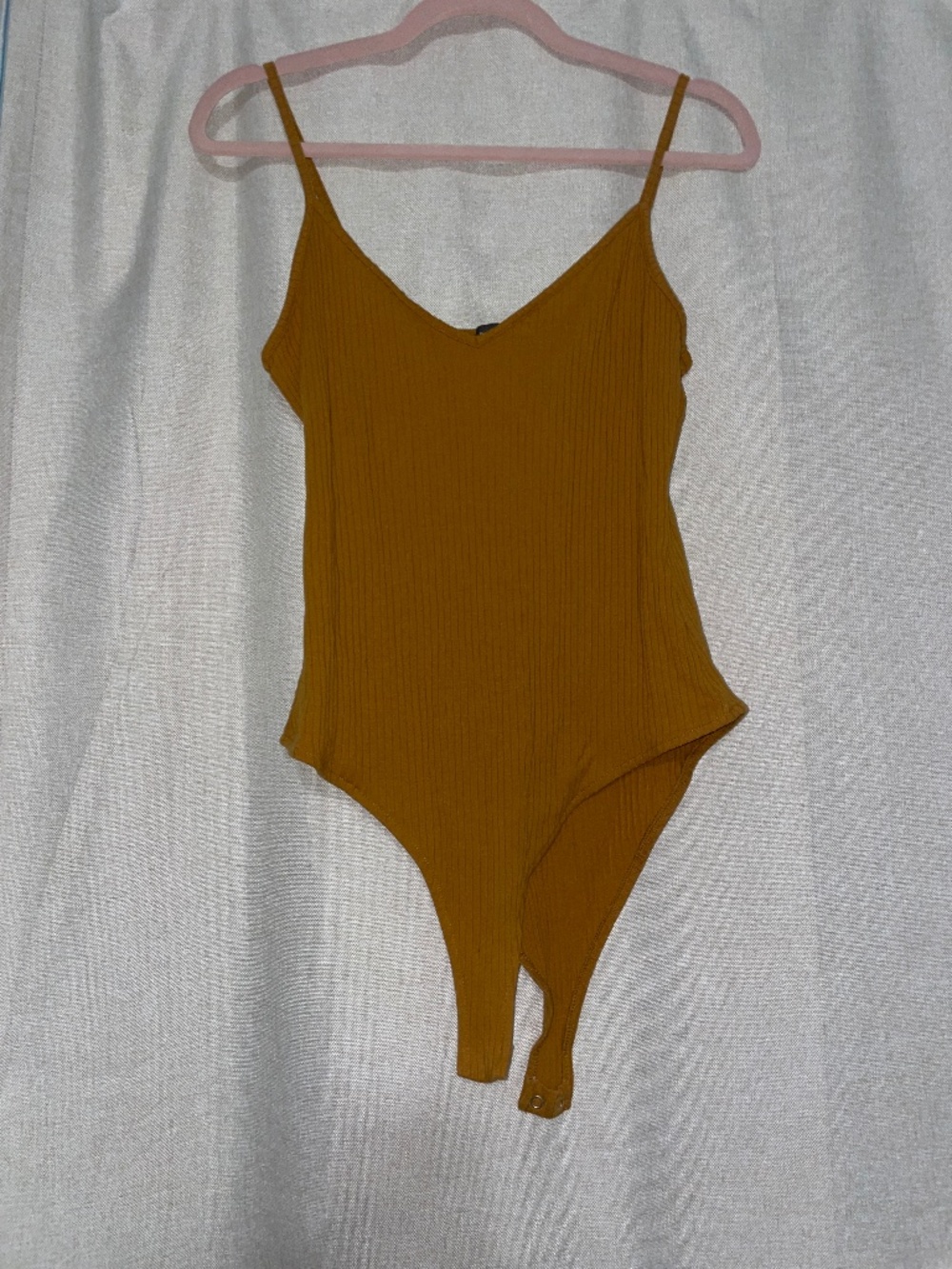 Mustard yellow bodysuit spaghetti strap
